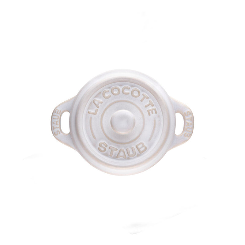 Mini Cocotte Redondo de Cerámica de 10 cm Blanco Marfil -STAUB - Image 4
