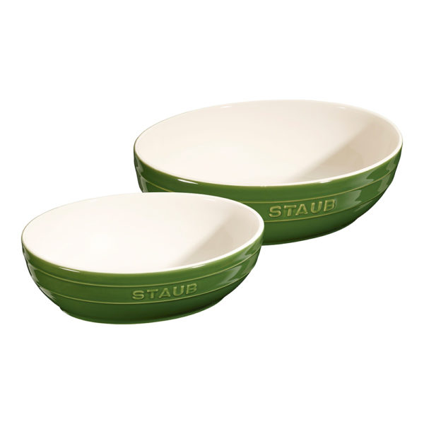 ST40511 573 0 01 - Set de Bowls de cerámica ovalados 23 & 27 cm Verde -STAUB - - D'Cocina