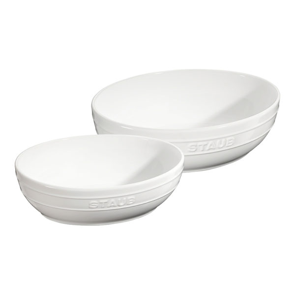 ST40511 574 0 01 - Set de Bowls de cerámica ovalados 23 & 27 cm Blanco -STAUB - - D'Cocina