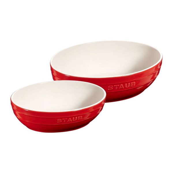 ST40511 571 0 01 - Set de Bowls de cerámica ovalados 23 & 27 cm Rojo -STAUB - - D'Cocina