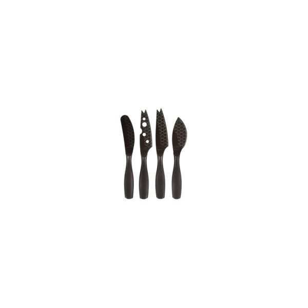 BO307088 01 - Set de 4 Mini Cuchillos para Quesos Color Negro Modelo Monaco+ - BOSKA - - D'Cocina