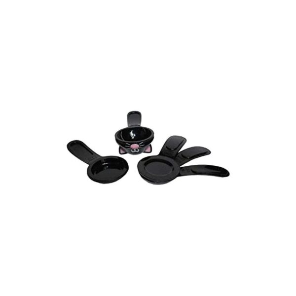 JO12500 BK 01 - Set de 5 Cucharas Medidoras de Gato Color Negro Modelo Meow - JOIE - - D'Cocina