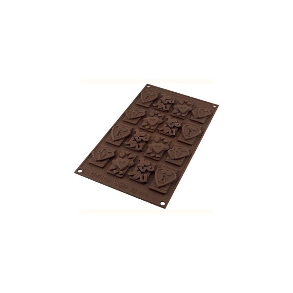 SK26196770065 01 - Molde de Silicona para Chocolate Choco Tags in Love - SILIKOMART - - D'Cocina