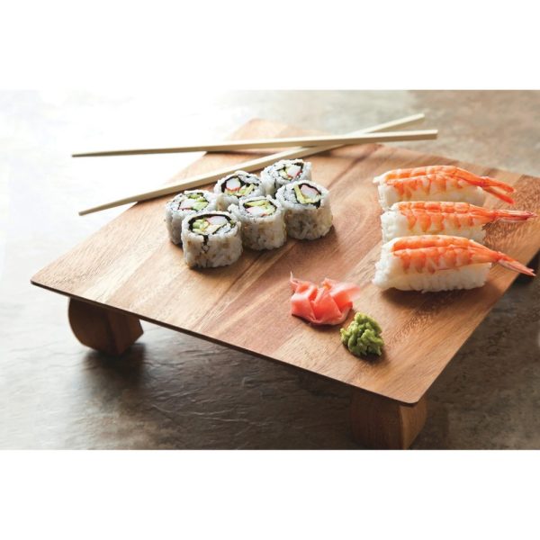 IR28138 03 - Plato para Sushi de Madera 25 x 25 cm Modelo Kyoto - IRONWOOD - - D'Cocina