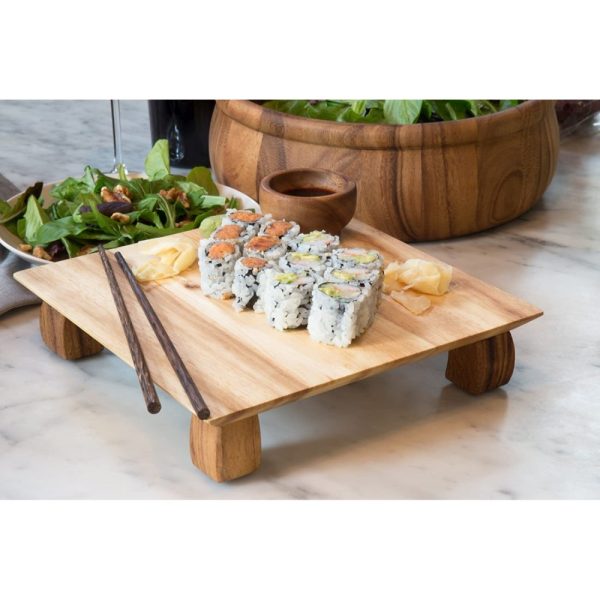 IR28138 04 - Plato para Sushi de Madera 25 x 25 cm Modelo Kyoto - IRONWOOD - - D'Cocina