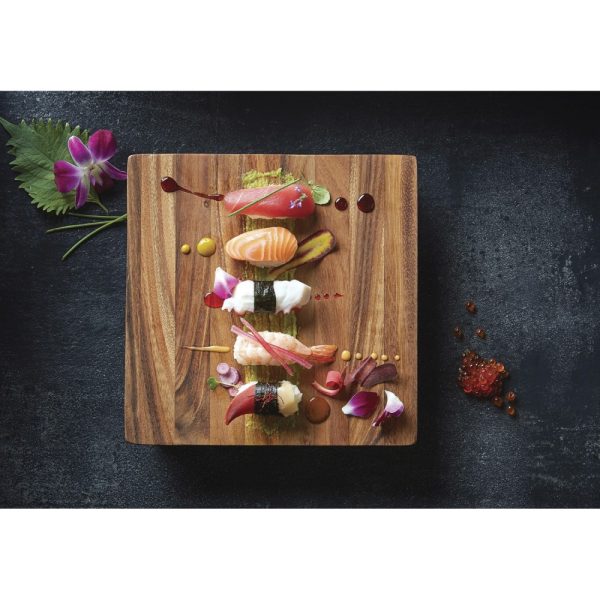 IR28138 06 - Plato para Sushi de Madera 25 x 25 cm Modelo Kyoto - IRONWOOD - - D'Cocina