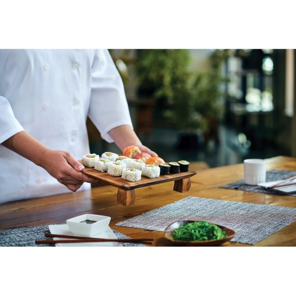 IR28138 07 - Plato para Sushi de Madera 25 x 25 cm Modelo Kyoto - IRONWOOD - - D'Cocina