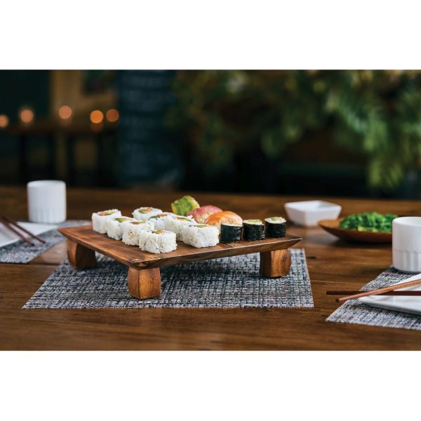 IR28138 08 - Plato para Sushi de Madera 25 x 25 cm Modelo Kyoto - IRONWOOD - - D'Cocina
