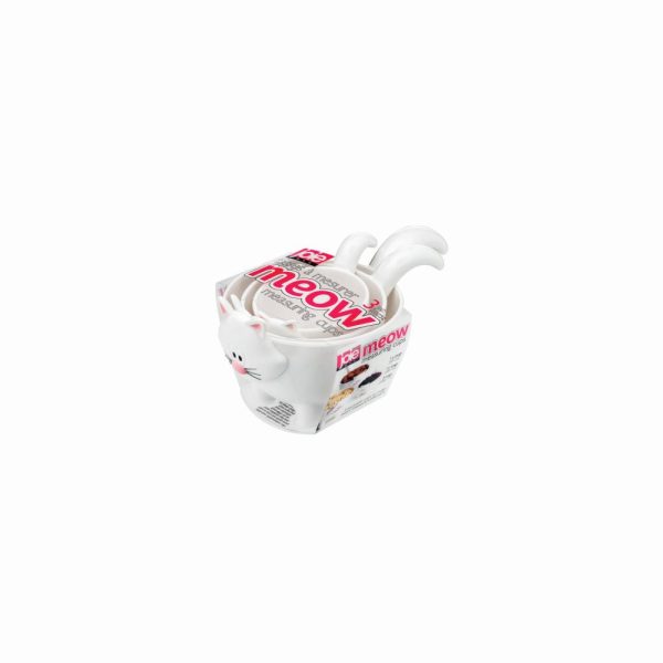 JO12422 WH 01 - Set de 3 Tazas Medidoras de Gato Color Blanco Modelo Meow - JOIE - - D'Cocina