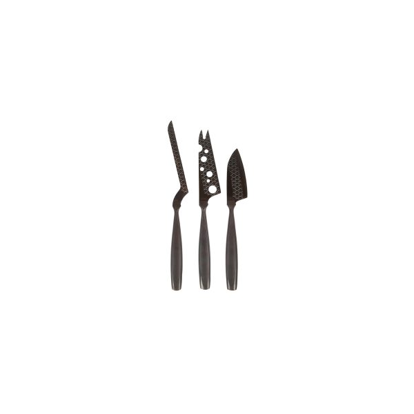 307089 - Set 3 Cuchillos para Quesos Color Negro Monaco+- BOSKA - - D'Cocina