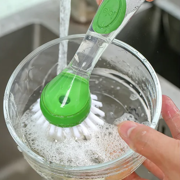 JPG TAZAS 89 1 - Cepillo con Dispensador de Jabón de Plástico Color Verde Ribbit - JOIE - - D'Cocina