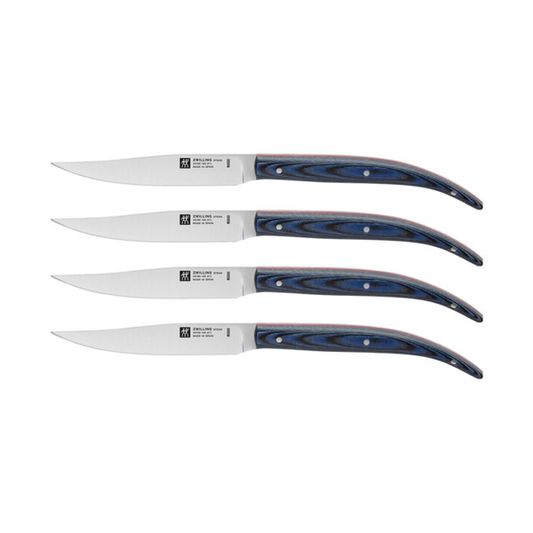 ZW39162 000 0 - Set de 4 Cuchillos para Carne de Micarta Color Azul- ZWILLING - - D'Cocina