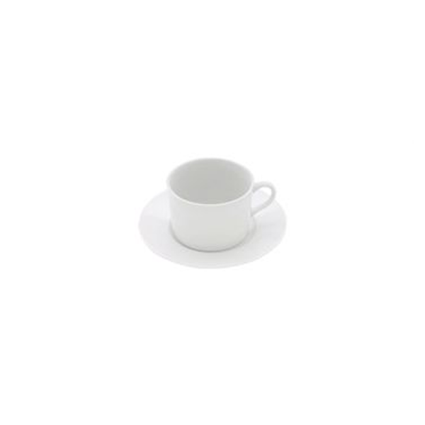 POV0795 0215 - Set de 2 Pzs de Taza para Té de Porcelana Modelo Classic Color Blanco - PORDAMSA - - D'Cocina
