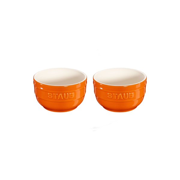 ST40511 138 0 1 - Set de 2 Ramekin Redondos 0.2 Lts de Cerámica 9 cm Color Naranja - STAUB - - D'Cocina