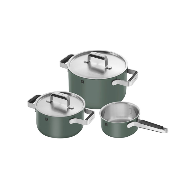 ZW1028857 - Set de Ollas de 3 Pzs de Acero Inoxidable Color Verde Modelo Zwilling Pure - ZWILLING - - D'Cocina